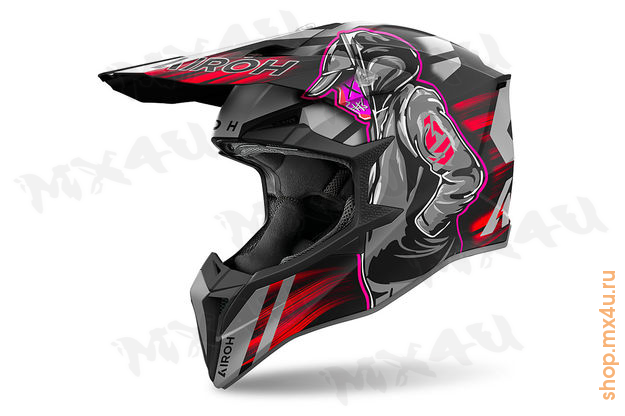 Внедорожный шлем Wraaap V24 Cyber - Красный Матовый - фото 2