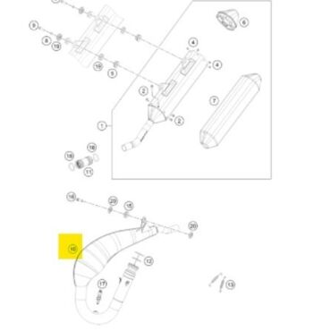 KTM manifold Резонатор без катализатора TBI 250 300 24-> / Husqvarna TE 250 300 24-> ( A44005007000 ) - миниатюра 1
