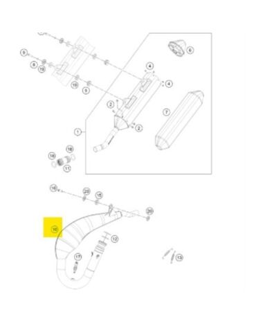 KTM manifold Резонатор без катализатора TBI 250 300 24-> / Husqvarna TE 250 300 24-> ( A44005007000 )