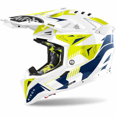Шлем AIROH AVIATOR 3 Spin, Желтый Синий (Глянцевый) - миниатюра 3