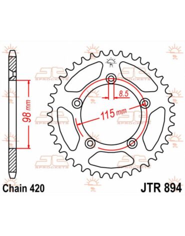 Звезда ведомая KTM60 65(с02) 50 JT