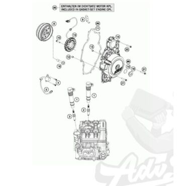 KTM уплотнение пробки крышки генератора 24.00x2.50 Viton 24X2,5 EXCF / 690 / 790 / 950 / 990 / 1190 / 1290 04 21 ( 07700240251 ) - миниатюра 2