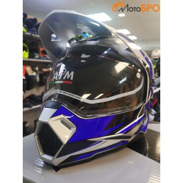 Шлем кроссовый AiM JK802S Blue Grey Black - миниатюра 5