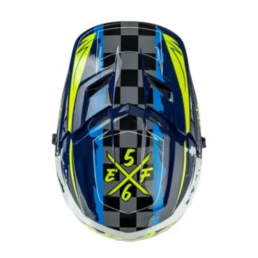 Мотошлем EF56 Base MX сине белый HiViz - миниатюра 4
