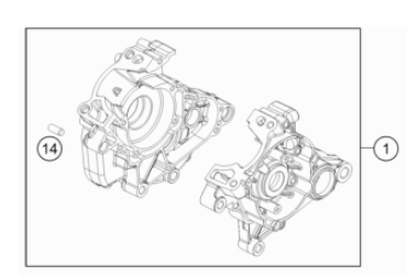 Картер мотора KTM 50SX 09- / Husqvarna TC50 17- / GasGas MC50 21- - миниатюра 1