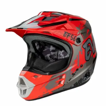 Мотошлем EF56 Base MX красно серый - миниатюра 5