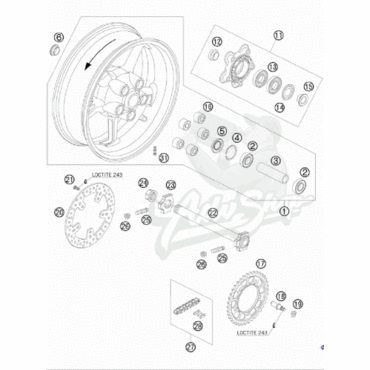 KTM втулка заднего колеса для ктм 690 / 950 / 990 / 1190 ( 60110012000 ) - миниатюра 2