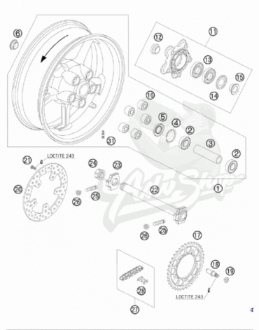 KTM втулка сепаратора звезды для ктм 690 / 950 / 990 / 1190 ( 60110014000 )