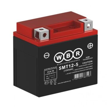 Аккумулятор для мотоцикла WBR SMT 12 5 113х70х105 мм - миниатюра 1