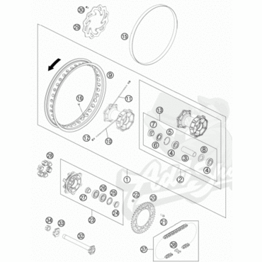 KTM тормозной диск зад D=240MM 690 R 08 13 / 450RR ( 76510060000 ) - миниатюра 2