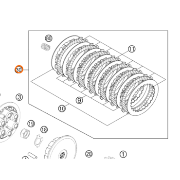 Комплект сцепления KTM OEM 78132010010 SX F 350 12 15 - миниатюра 1