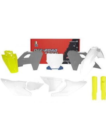 Комплект пластика Husqvarna Кросс TC FC 125 450 (2023 2024), Белый желтый серый