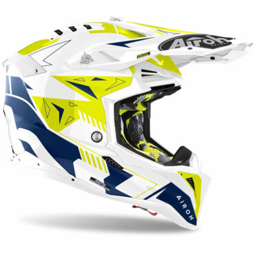 Шлем AIROH AVIATOR 3 Spin, Желтый Синий (Глянцевый) - миниатюра 4