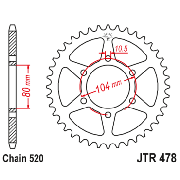 Звезда ведомая JTR478.42 - миниатюра 1