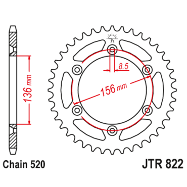 Звезда ведомая JTR822.48 - миниатюра 1