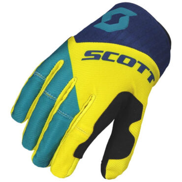 Scott Перчатки 450 Angled blue yellow - миниатюра 2