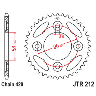 Звезда ведомая JTR212 34 - миниатюра 1