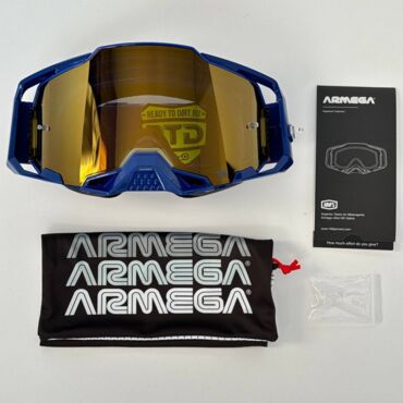 Очки для мотокросса 100% ARMEGA Klein Gold Mirror с зеркальной линзой - миниатюра 4