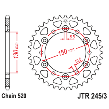 Звезда ведомая JTR245 3 43 - миниатюра 1
