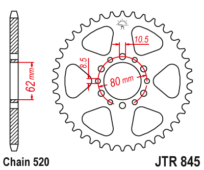 Звезда ведомая JTR845 47 - фото 1