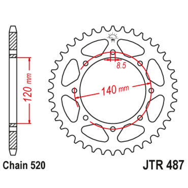 Звезда ведомая JTR487 46 - миниатюра 1