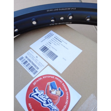 KTM обод перед ( черный ) R21 EXCEL AL7 KTM SX EXC 125 530 98-> ( 7810907000030 / 5480907000030 / 7800907000030 ) - миниатюра 2