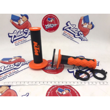 KTM грипcы с фиксаторами / закрытый торец / черный оранжевый KTM SX / EXC / 690 08 23 ( 78102924000 ) - миниатюра 2