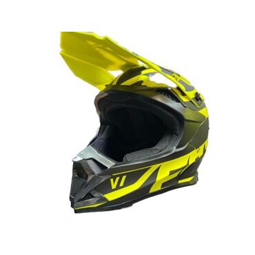 Мотошлем Alpharide T166 Кросс желто черный матовый - миниатюра 5