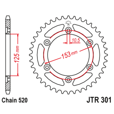 Звезда ведомая JTR301 40 - миниатюра 1
