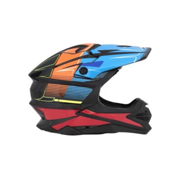 Desment Шлем кроссовый Raptor Black Blue Orange graphic - миниатюра 8