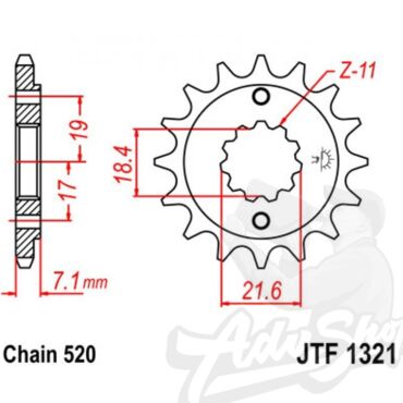 JTF 1321 12 звезда ведущая 12 зубов   (  XR250 / BAJA ) - миниатюра 2