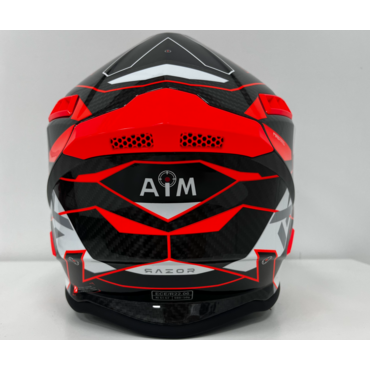 Шлем кроссовый Карбоновый AIM RH855 Carbon Razor White Red(чз) - миниатюра 3