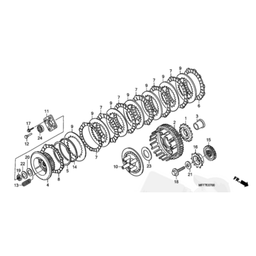 HONDA гайка корзины сцепления 18 мм  XL600 XL650 XL700 ( 90236HA0000 ) - миниатюра 3