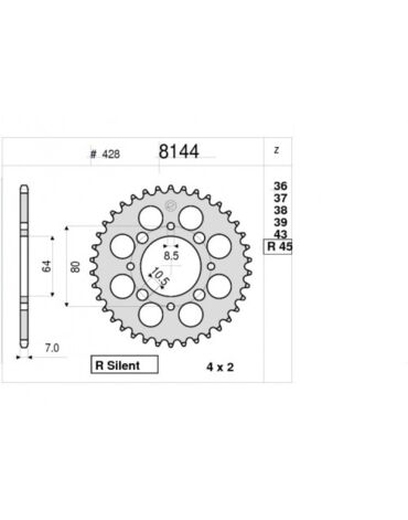 Звезда ведомая Ognibene 8144 Z45 (JTR838.45)
