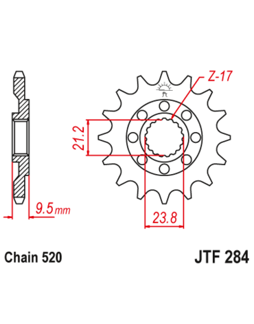 Звезда ведущая 15 зубов CR250R / CRF450R X JT