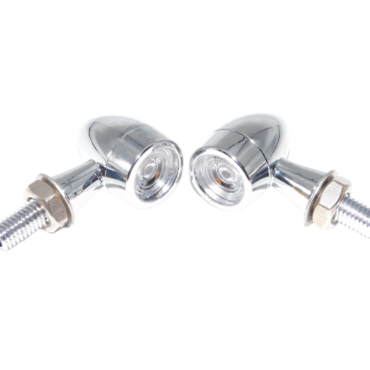 Поворотники LED для мотоцикла хромированные - миниатюра 2