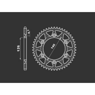 PBR 808 44 Звезда ведомая 44 зуба стальная ( JTR808 44 ) MR049477 - миниатюра 1