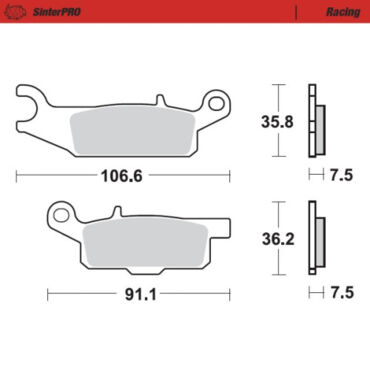 Колодки тормозные передние на правое колесо  (Racing) Yamaha YFM250 700 - миниатюра 1