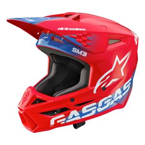 Шлем кроссовый детский GASGAS JUNIOR SM3 HELMET, red white (L, Детская Кросс эндуро) - миниатюра 2