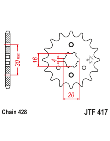 Звезда ведущая  JTF417 16