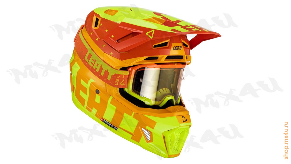 Кроссовый шлем Leatt Moto 7.5 Helmet Kit - Цитрус - фото 4