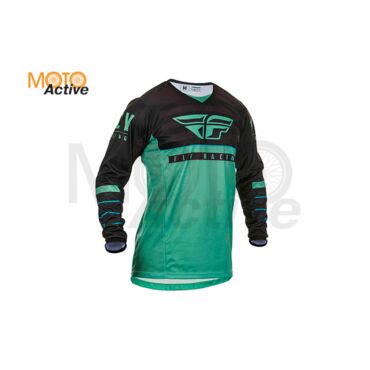 Футболка для мотокросса FLY RACING KINETIC K120 2020 зелёная чёрная - миниатюра 1