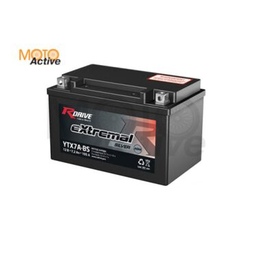 МОТО АККУМУЛЯТОР RDRIVE EXTREMAL SILVER YTX7A BS - миниатюра 1