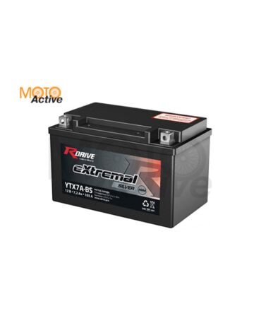 МОТО АККУМУЛЯТОР RDRIVE EXTREMAL SILVER YTX7A BS