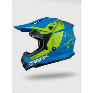 Шлем эндуро SPARX Jet Turbo (WS-905) (сине-зеленый матовый люминесцентный, YS) - миниатюра 1