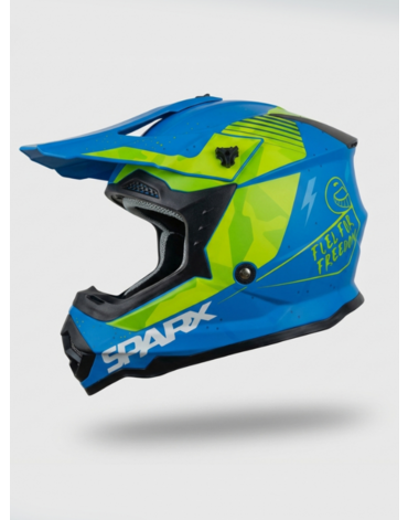 Шлем эндуро SPARX Jet Turbo (WS-905) (сине-зеленый матовый люминесцентный, YS)