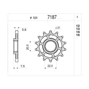 Звезда ведущая Ognibene 7187 Z14 (JTF1323.14) - миниатюра 1