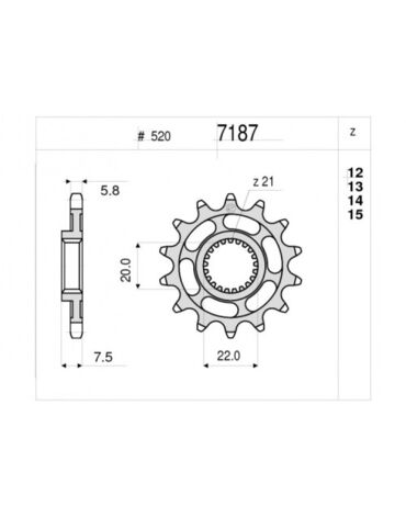 Звезда ведущая Ognibene 7187 Z14 (JTF1323.14)