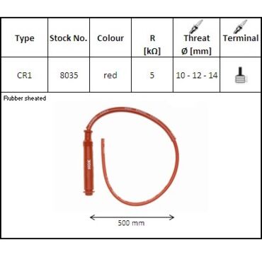 Провод высоковольтный с колпачком NGK Racing Cable Type CR1 - миниатюра 2