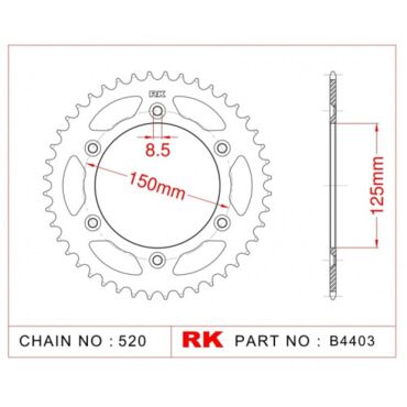 Звезда ведомая RK B4403 50 (JTR897.50) - миниатюра 1